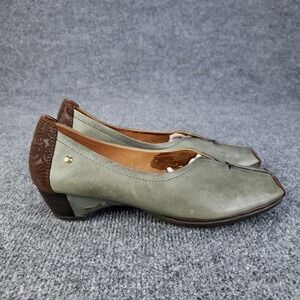Pikolinos Shoes Womens Size 39 Leather Low Heel Slip On Comfort Embossed